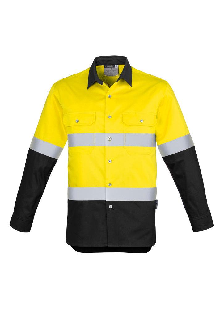 ZW123 Syzmik Mens Industrial Long Sleeve Shirt - Hoop Taped