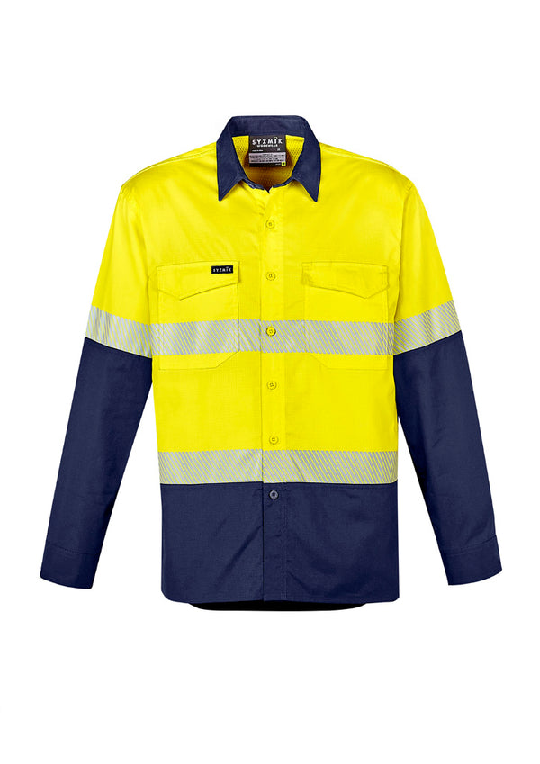 ZW229 Syzmik Mens Rugged Cooling Hi Vis Segmented Tape Long Sleeve Shirt