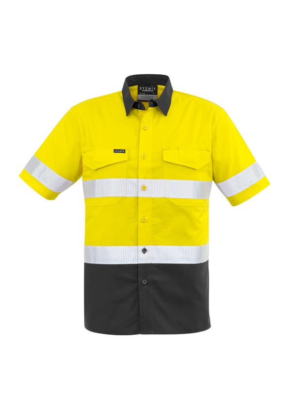 ZW835 Syzmik Mens Rugged Cooling Hi Vis Taped Short Sleeve Shirt