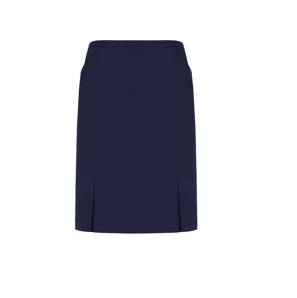 Biz Corporates Womens Front Pleat Detail Straight Skirt Marine