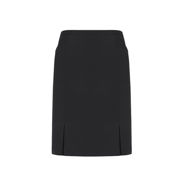 Biz Corporates Womens Front Pleat Detail Straight Skirt Slate