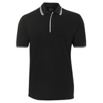 JB'S Wear Men's Contrast Polo Shirt Black/White