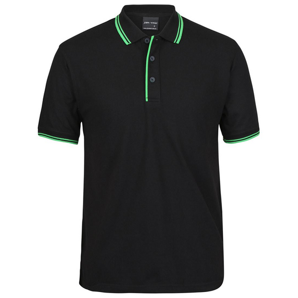 JB'S Wear Men's Contrast Polo Shirt Black/Pea