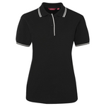 JB'S Wear Women's Contrast Polo Shirt Black/White