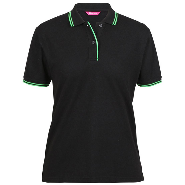 JB'S Wear Women's Contrast Polo Shirt Black/Pea