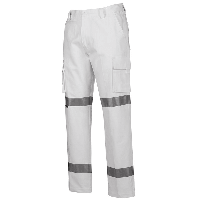 JB'S Wear Mens Bio-Motion Night Pant with Reflective Tape White