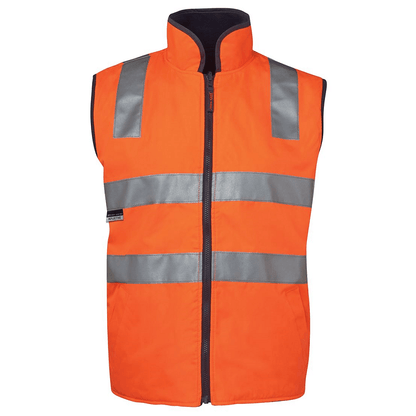JB'S Wear Hi Vis Day Night Reversible Vest Orange/Navy