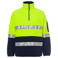 JB'S Wear Day/Night Hi Vis 1/2 Zip Polar Fleece Lime/Navy