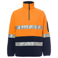 JB'S Wear Day/Night Hi Vis 1/2 Zip Polar Fleece Orange/Navy