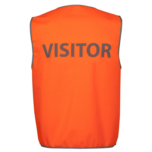 JB'S Wear Hi Vis Visitor Safety Vest Orange/Navy