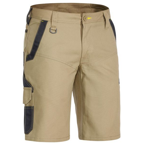 Bisley Mens Flex & MoveStretch Cargo Short Khaki