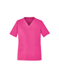 CST250US BIZ Care Pink V Neck Scrub Top