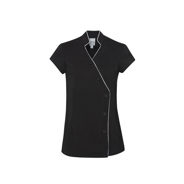 BizCare Ladies Zen Crossover Tunic Black/White