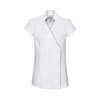 BizCare Ladies Zen Crossover Tunic White/Silver