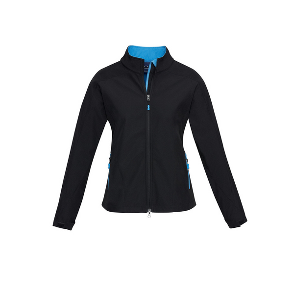 Biz Collection Ladies Geneva Jacket Black/Cyan