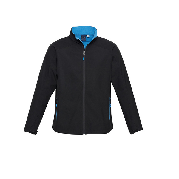 Biz Collection Mens Geneva Jacket Black/Cyan