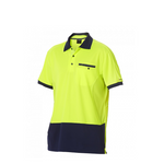 KingGee Mens Hyperfreeze Short Sleeve Polo Yellow/Navy 