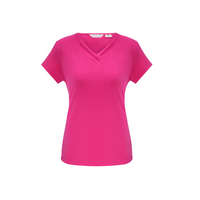 Biz Collection Ladies Lana Short Sleeve Top Fuchsia