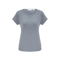 Biz Collection Ladies Lana Short Sleeve Top Silver Mist