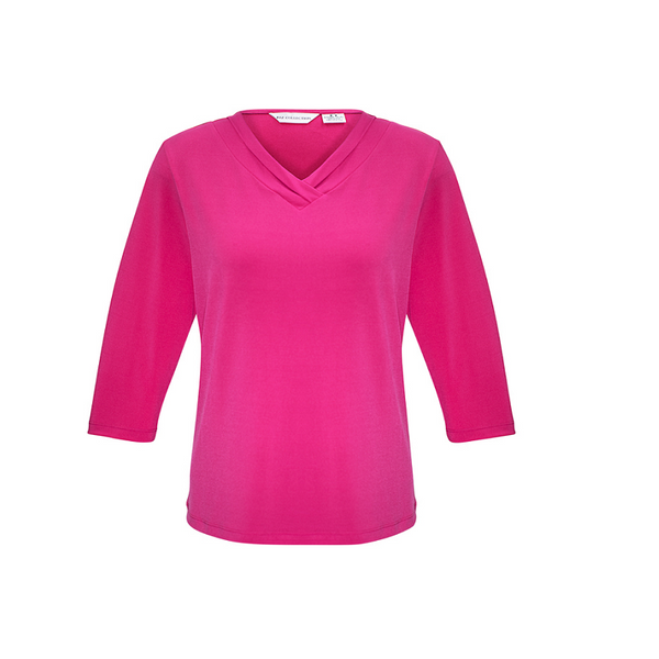 Biz Collection Ladies Lana 3/4 Sleeve Top Fuchsia