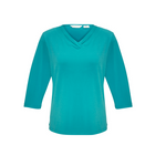 Biz Collection Ladies Lana 3/4 Sleeve Top Turquoise