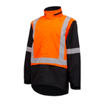 Hard Yakka Wet Weather Hi Vis D/N Jacket Orange/Black