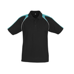 Biz Collection Mens Triton Polo Black/Teal/White