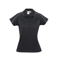 Biz Collection Ladies Blade Polo Black/Silver