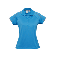 Biz Collection Ladies Blade Polo Cyan/Silver