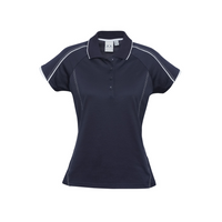 Biz Collection Ladies Blade Polo Navy/White