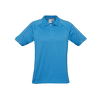 Biz Collection Mens Blade Polo Cyan/Silver