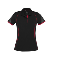 Biz Collection Ladies Razor Polo Black/Red