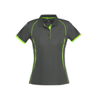 Biz Collection Ladies Razor Polo Grey/Lime