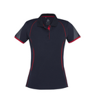 Biz Collection Ladies Razor Polo Navy/Red