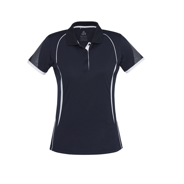 Biz Collection Ladies Razor Polo Navy/White