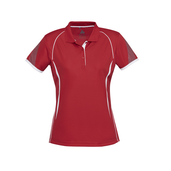 Biz Collection Ladies Razor Polo Red/White