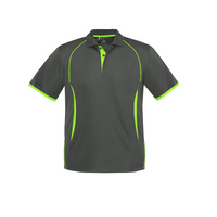 Biz Collection Mens Razor Polo Grey/Lime