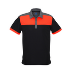 Biz Collection Mens Charger Polo Black/Orange