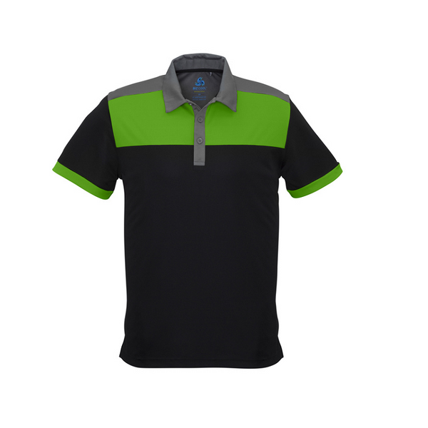 Biz Collection Mens Charger Polo Black/Green