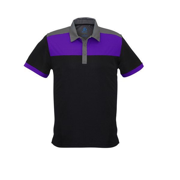 Biz Collection Mens Charger Polo Black/Purple