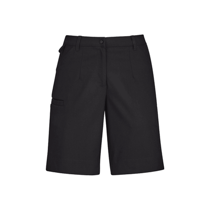 BizCare Womens Comfort Waist Cargo Short Charcoal