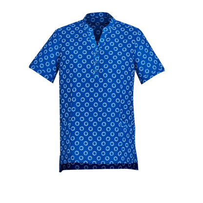 BizCare Womens Stretch Daisy Print Tunic Electric Blue