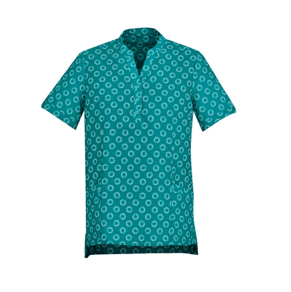 BizCare Womens Stretch Daisy Print Tunic Teal