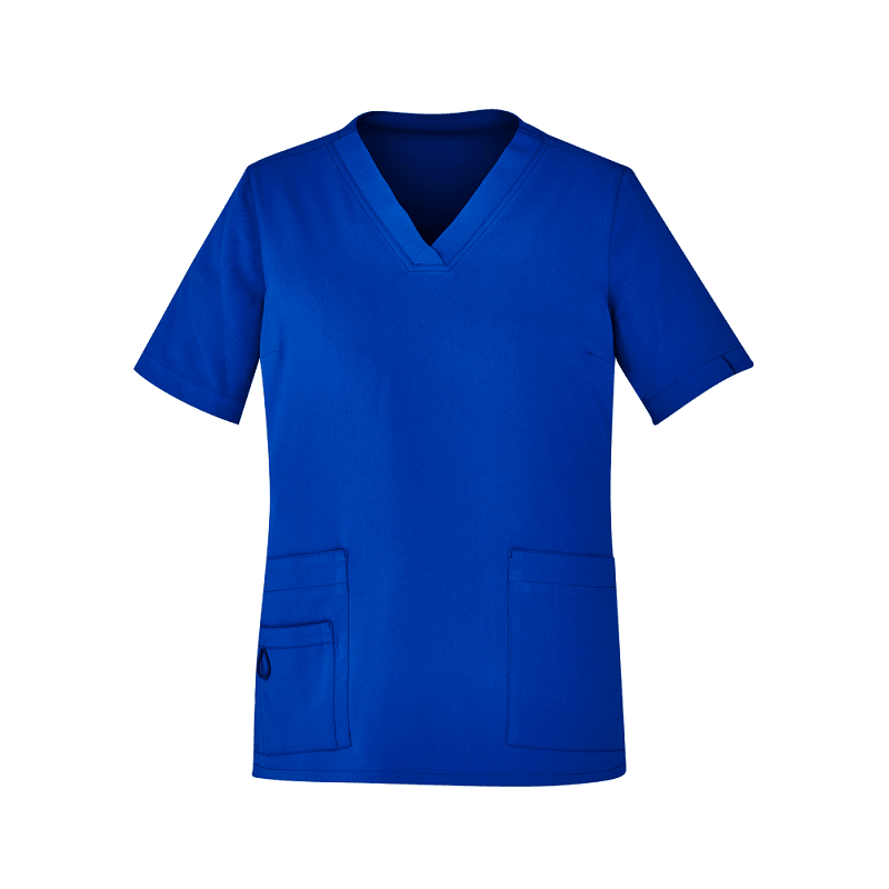 BizCare Womens Easy Fit V-Neck Scrub Top Electric Blue