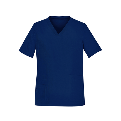 BizCare Womens Easy Fit V-Neck Scrub Top Navy