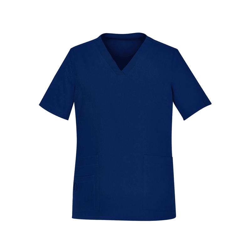 BizCare Womens Easy Fit V-Neck Scrub Top Navy