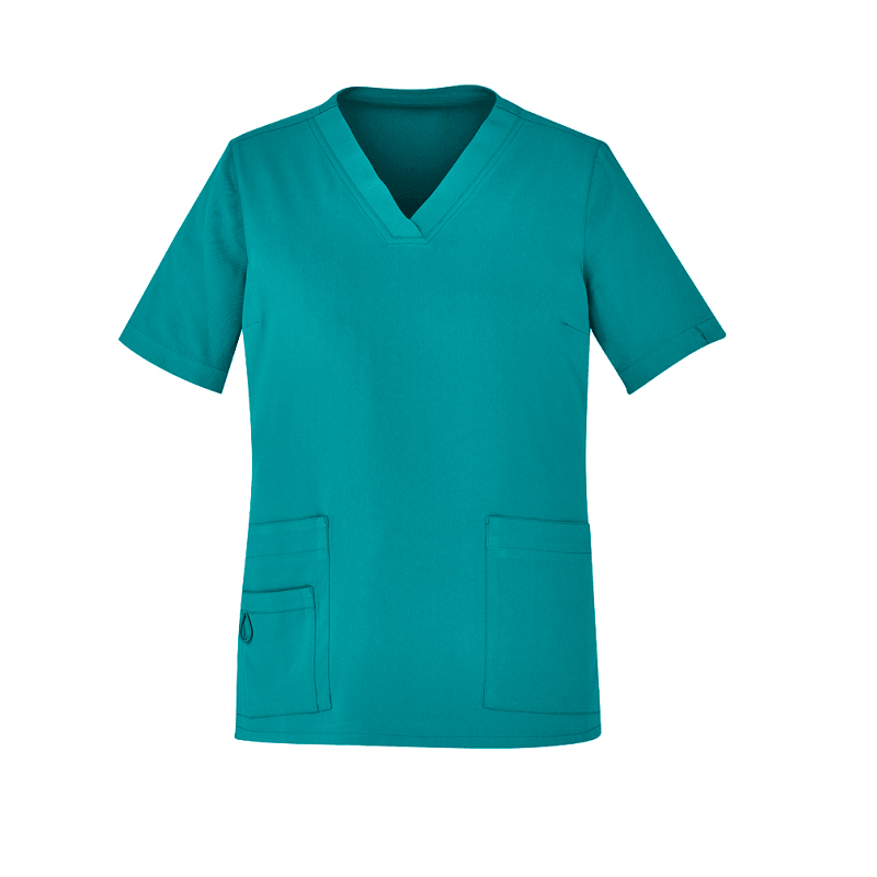 BizCare Womens Easy Fit V-Neck Scrub Top Teal