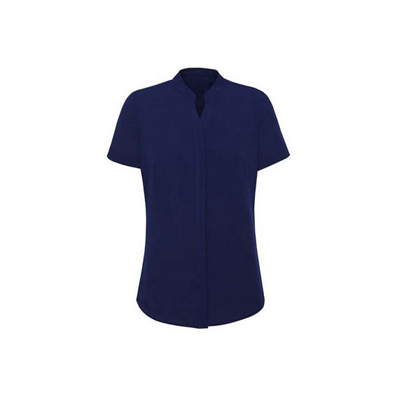 Biz Corporate Womens Juliette Short Sleeve Blouse Navy