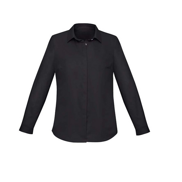 Biz Corporates Womens Charlie Long Sleeve Shirt Black