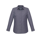 Biz Corporates Womens Charlie Long Sleeve Shirt Navy Chambray